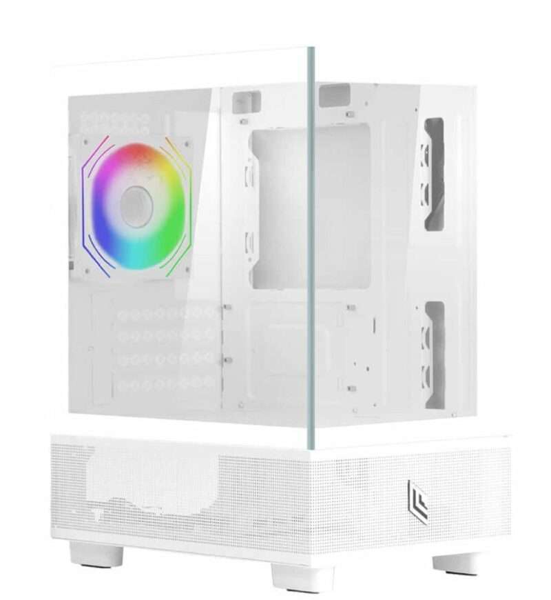 CASE GAMING MATX NO PSU FOBIA WH 2USB3 1USBC 1FAN RGB VETRO L202