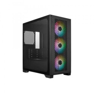CASE MINITOWER NO PSU ELITE 301 BK USB A+C 3,5/2,5 RGB GLASS MATX MITX