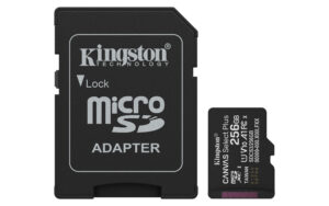 SD MICRO 256GB CL10 UHS-I CON ADATT 150MB/S LET.85MB/S SCRIT.KINGSTON