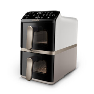 FRIGGITRICE AD ARIA DUALSTACKED 1OL CON FUNZIONE VERTICALE BIANCO CREMA