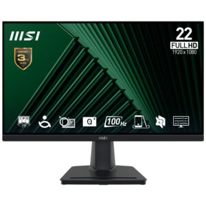 Monitor 21,5 IPS HDMI VGA 16:9 100HZ MSI PRO MP225 BLACK VESA FHD